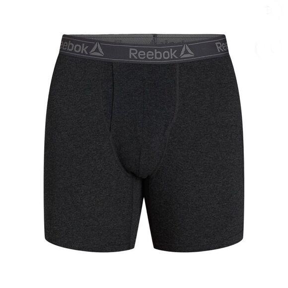 Reebok Stretch knit Cotton Long Leg Boxer Briefs, Black 2, 6-Packs Size 2XL - Picture 7 of 10